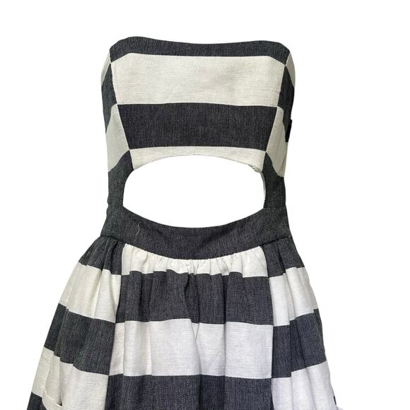 Mara Hoffman Cut Out stripe Organic Cotton Midi Dress Size 0 - Picture 2 of 9